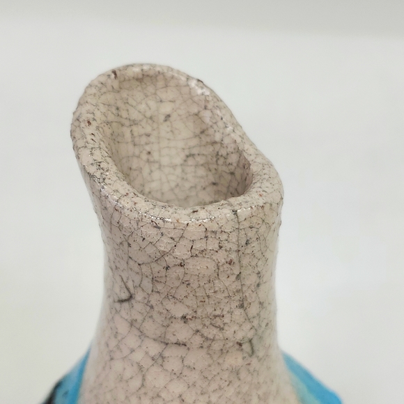 Raku art pottery handmade  5” bud vase - Picture 2 of 9